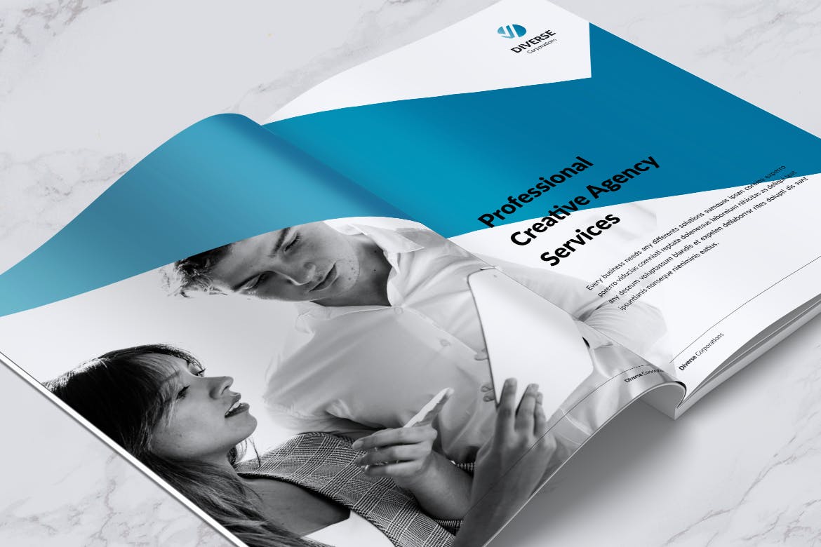 多元化大型公司简介企业画册设计模板 DIVERSE Professional Company Profile Brochures插图(12)
