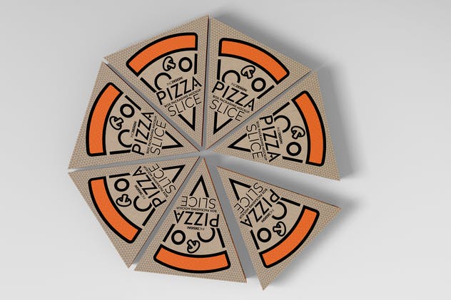 三角形披萨切片盒包装样机 Pizza Slice Box Packaging Mockup插图(2)