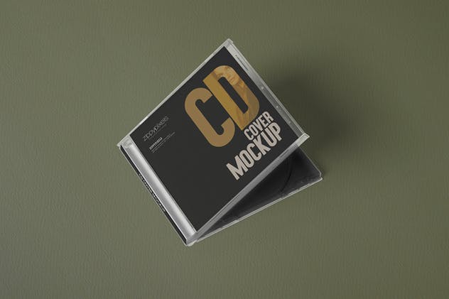 经典圆盘音乐CD封面样机模板 6 CD Cover Mockups插图(1)