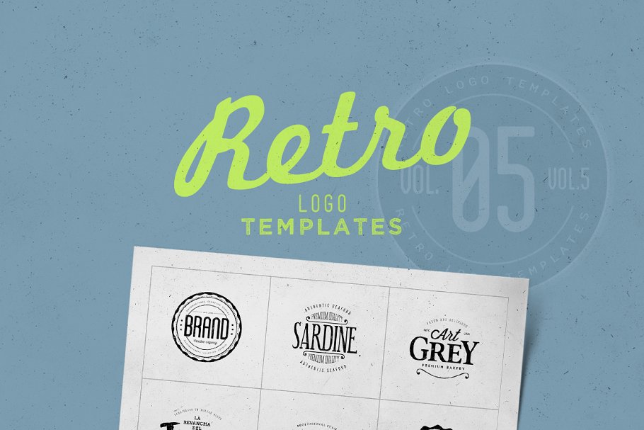 创意复古品牌标志英文Logo模板 Retro Logo Templates V.05插图