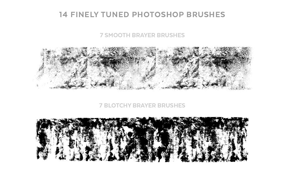 辊筒复印效果PS笔刷 Brayer Brush Kit插图(1)