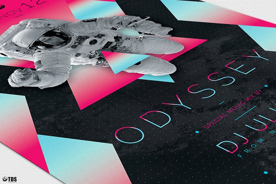太空旅行主题传单PSD模板 Odyssey Flyer PSD插图(5)