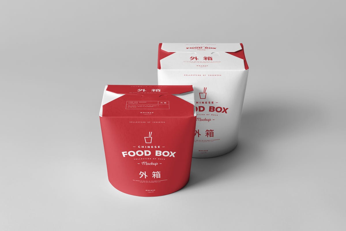 逼真的餐厅食品包装盒样机模型 Food Box Mock-up插图