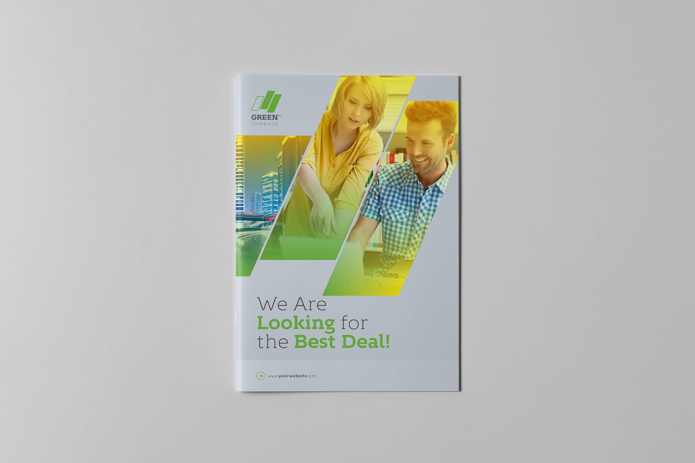 金融咨询服务公司企业画册设计模板 Green Business Brochure插图