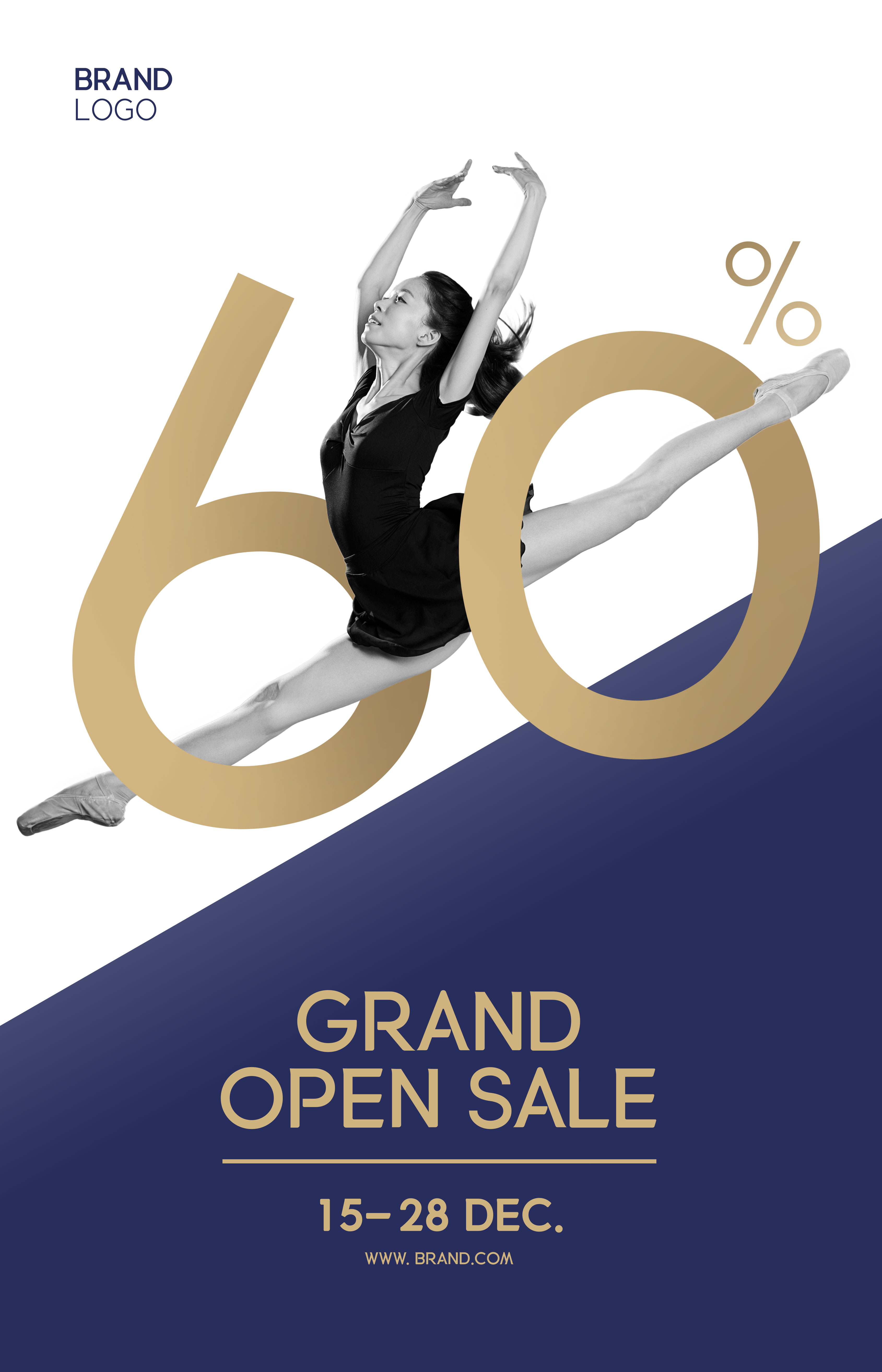芭蕾舞蹈培训折扣销售海报设计插图