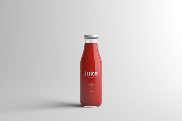 果汁玻璃瓶外观设计样机模板 Juice Bottle Packaging Mock-Up插图(4)