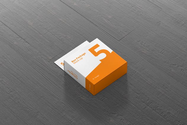 挂钩式扁平方形包装盒样机 Package Box Mockup – Flat Square with Hanger插图(6)
