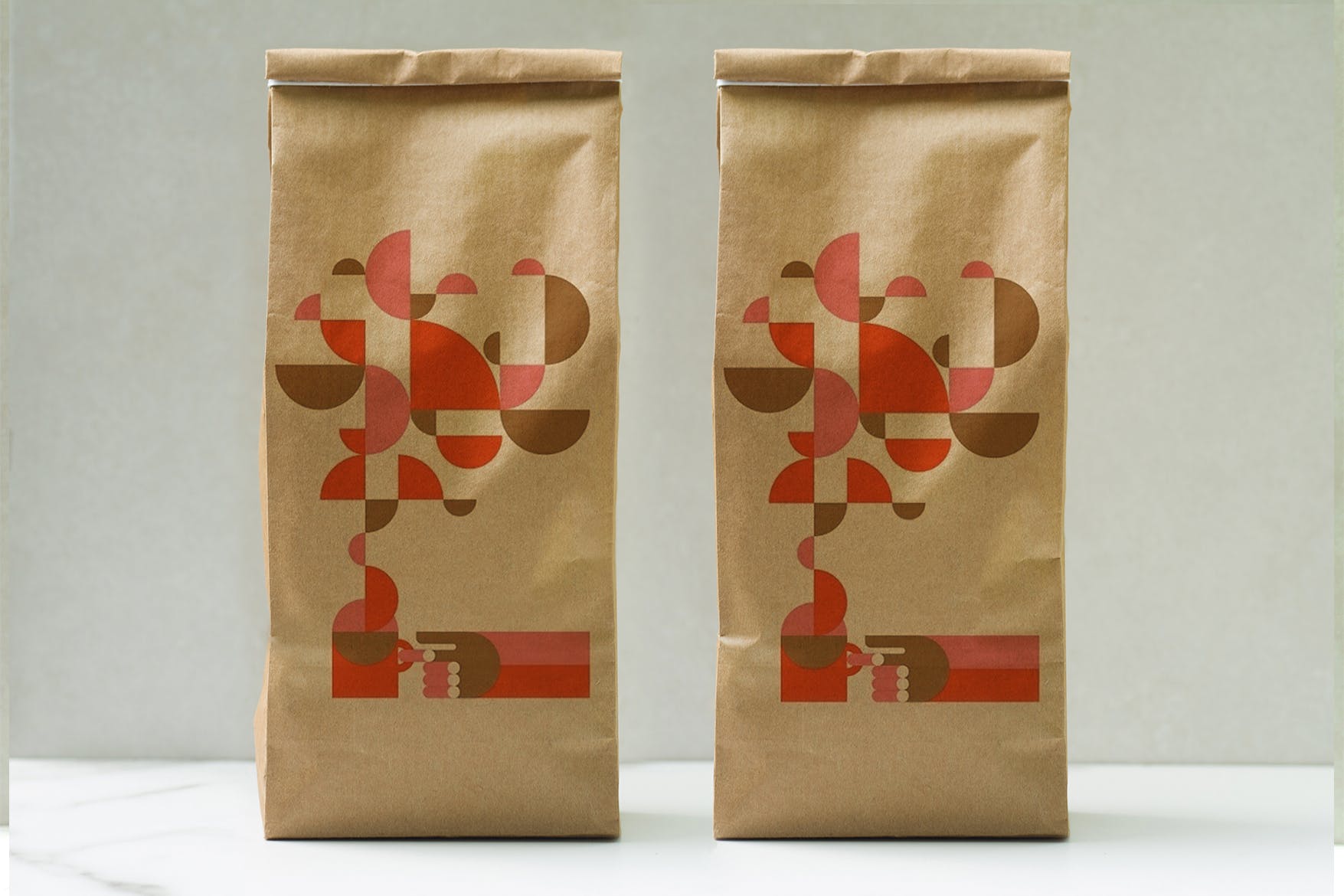 咖啡豆牛皮纸袋包装设计样机 Coffee Craft Bag Mockup插图(1)
