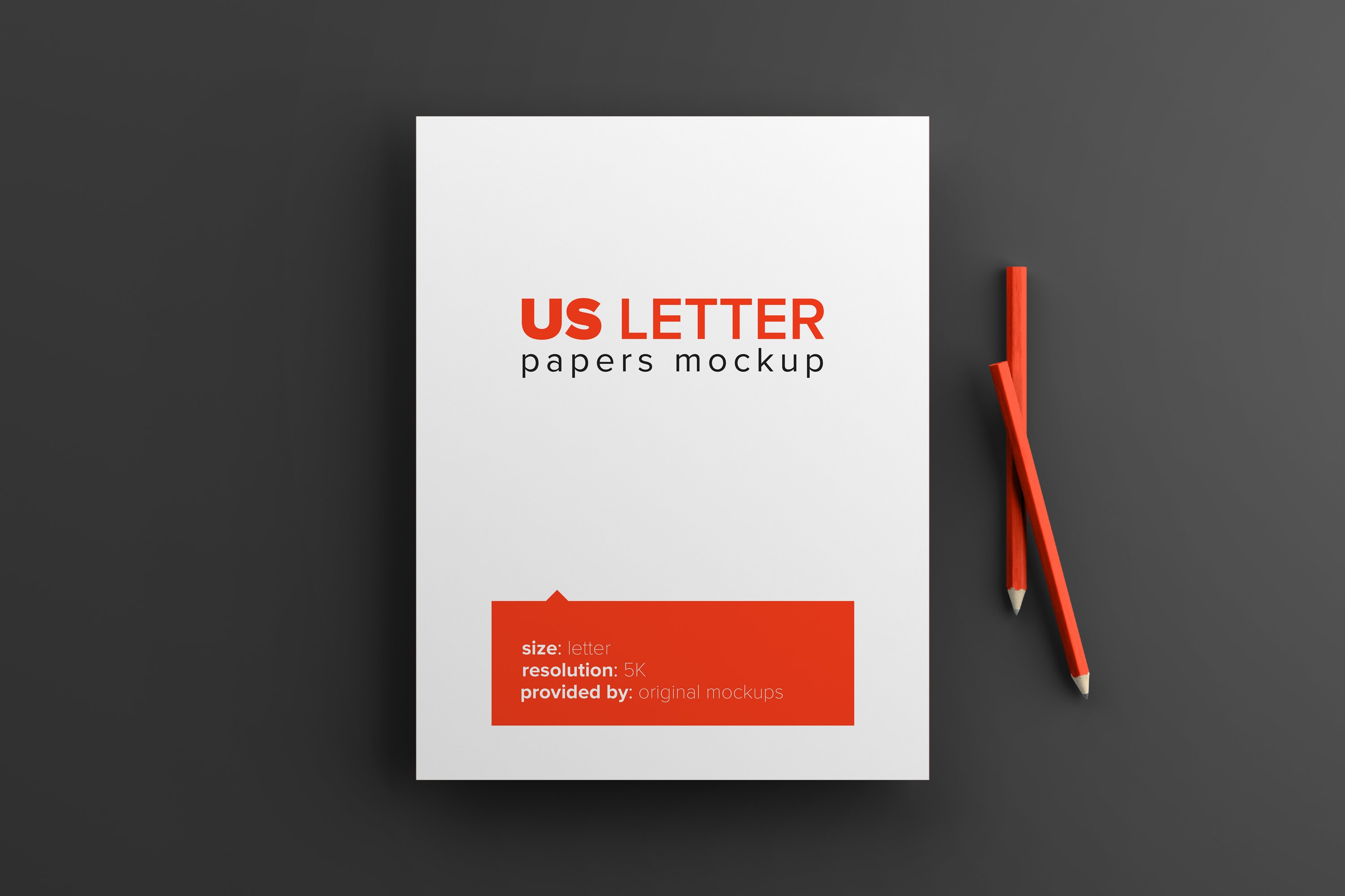 美国信纸尺寸纸张印刷排版设计样机 US Letter Paper Mockup插图(2)