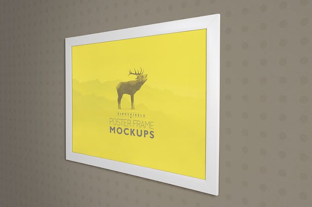 摄影海报艺术品白色画框样机 Poster Frame Mockups插图(6)