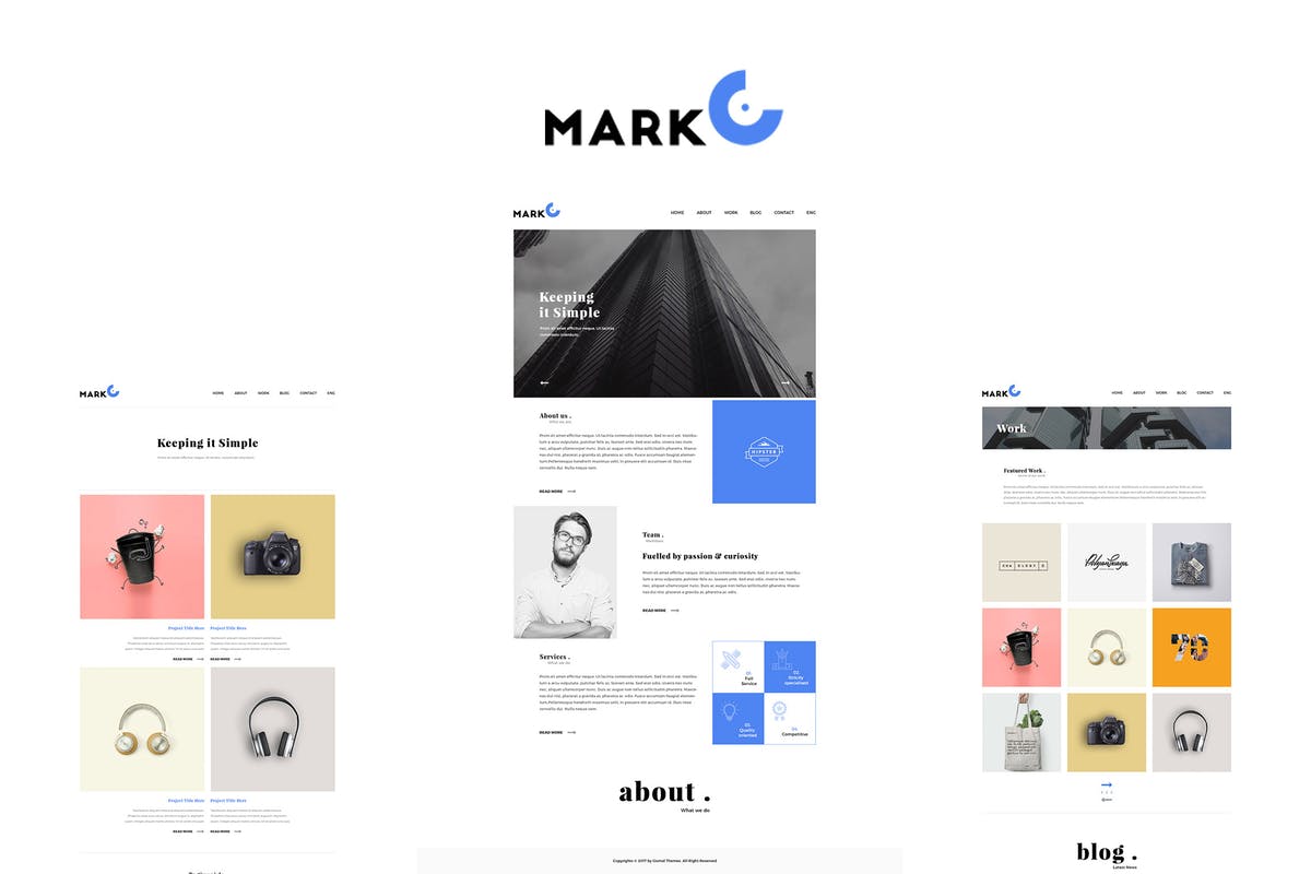 创意设计作品展示设计师网站设计PSD模板 MarkO插图