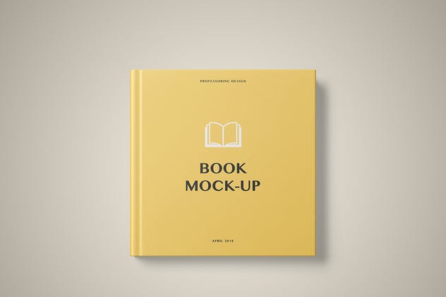 精装硬封面方形书展示样机模板 Hard Cover Square Book Mockup – Set 2插图(1)