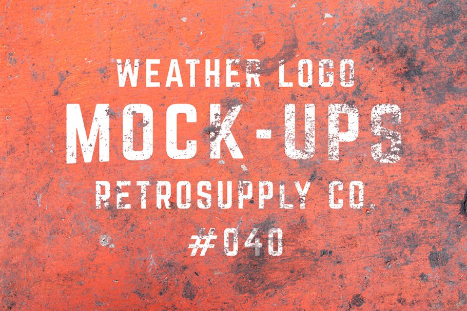 12款真实风化效果Logo样机 12 Weathered Mock-Ups插图