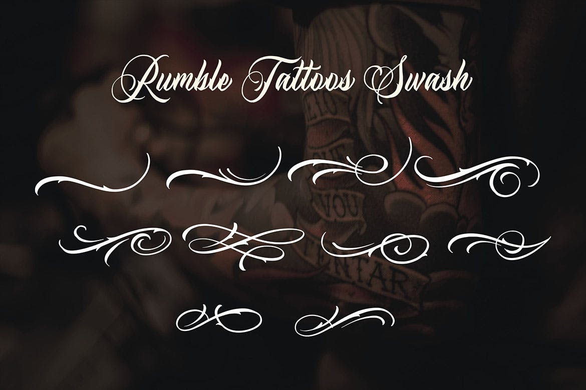 纹身徽章英文手写字体 Rumble Tattoos – Tattoos Typeface插图(4)