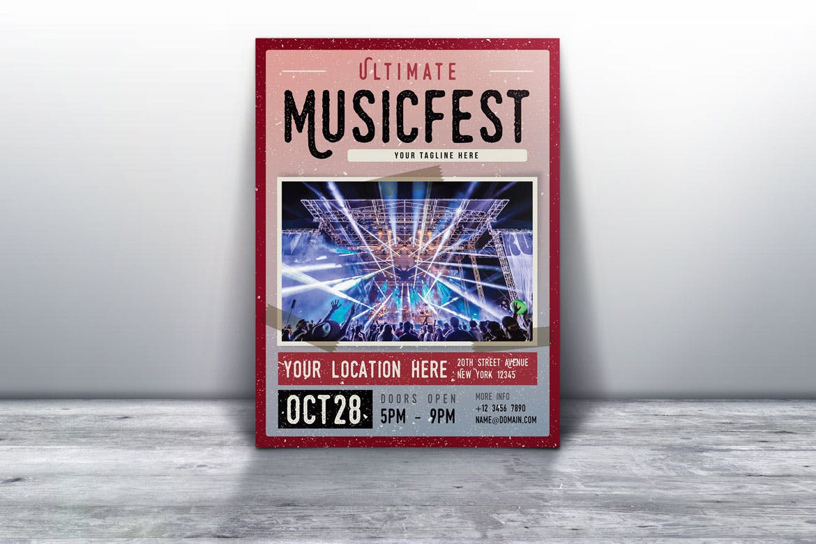 大型音乐节活动宣传海报设计模板 Ultimate MusicFest Flyers插图(2)