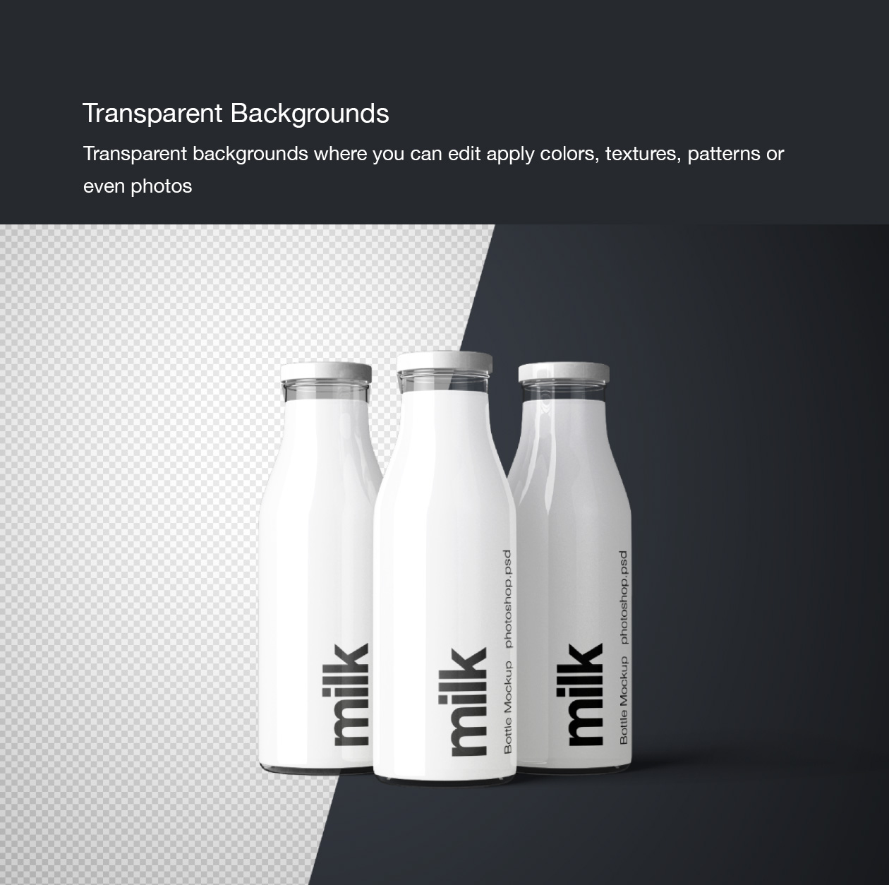 牛奶盒&牛奶瓶外观设计PSD样机模板 Milk Bottle Mockup – PSD插图(8)