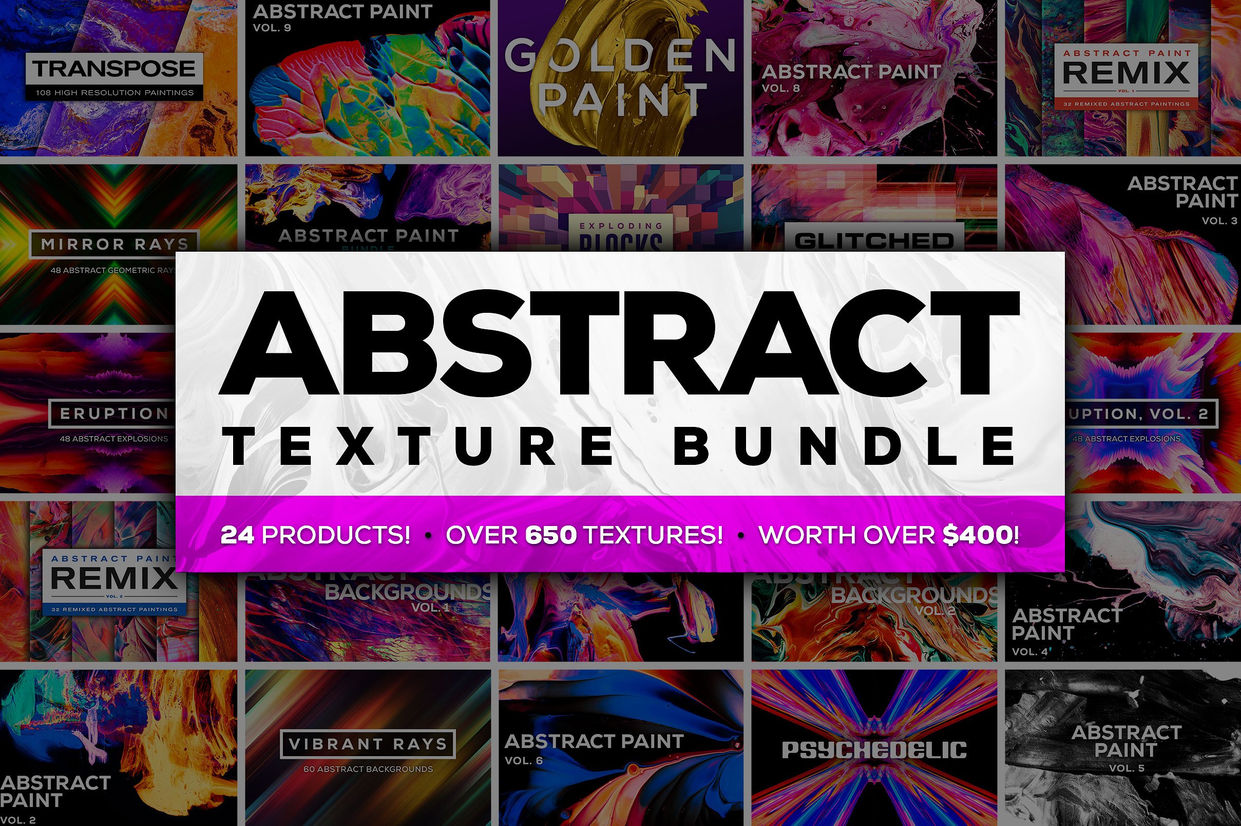 创意抽象纹理系列：抽象油画&几何形状纹理素材包 Abstract Texture Bundle（超巨量2.46GB）插图