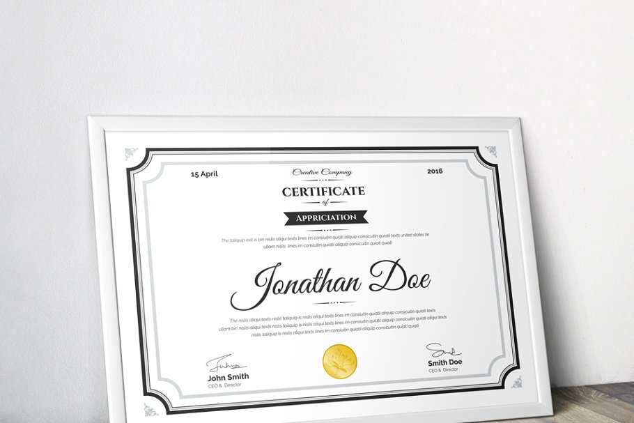 经典证书颁奖授权文件模板 Clean Certificate Template插图(3)