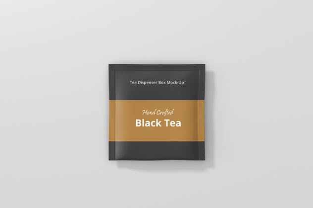 茶包及茶包包装盒设计样机模板 Tea Dispenser Box Mockup插图(4)
