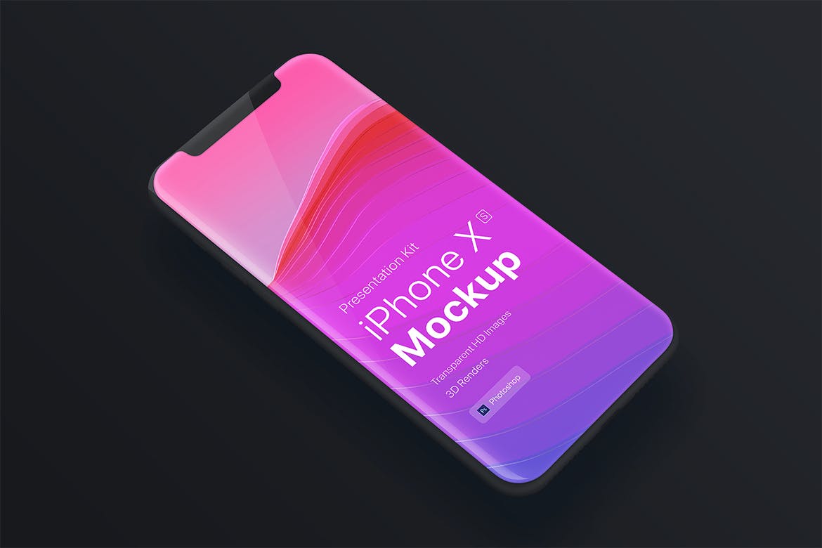 五种颜色iPhone XS手机APP设计效果图预览样机 iPhone XS app mobile Mock-Up插图(1)
