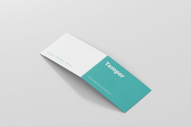 折叠型企业名片卡片样机 Folded Business Card Mockup插图(3)