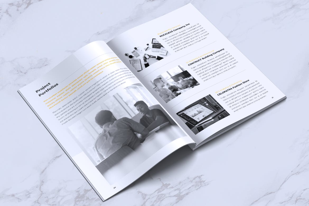 高逼格企业画册/产品服务目录INDD设计模板 INFORM Company Profile Brochure插图(10)