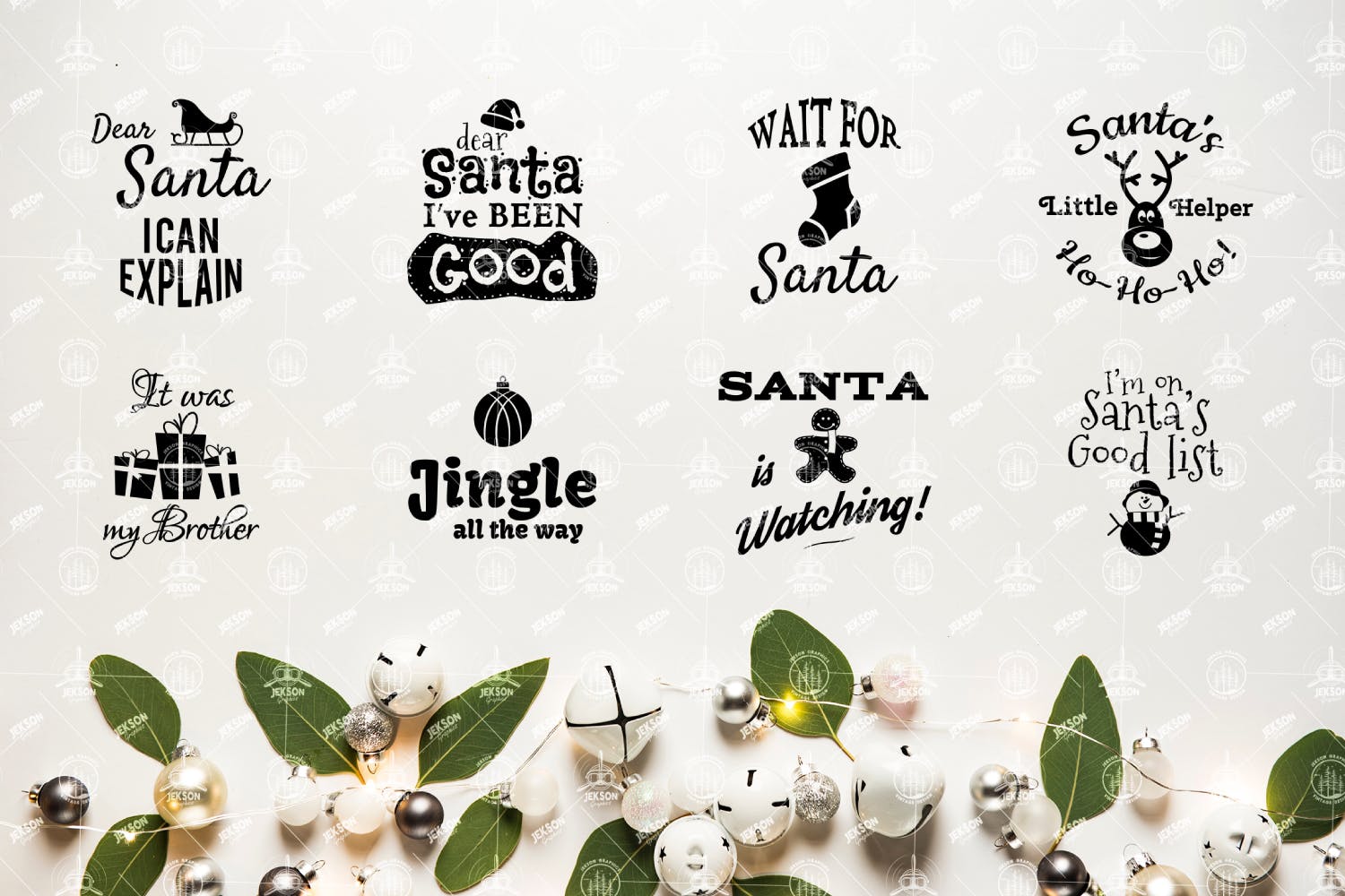 圣诞节主题徽标/Logo矢量设计素材 Christmas SVG Sayings Bundle – XMAS Cricut Files插图(1)