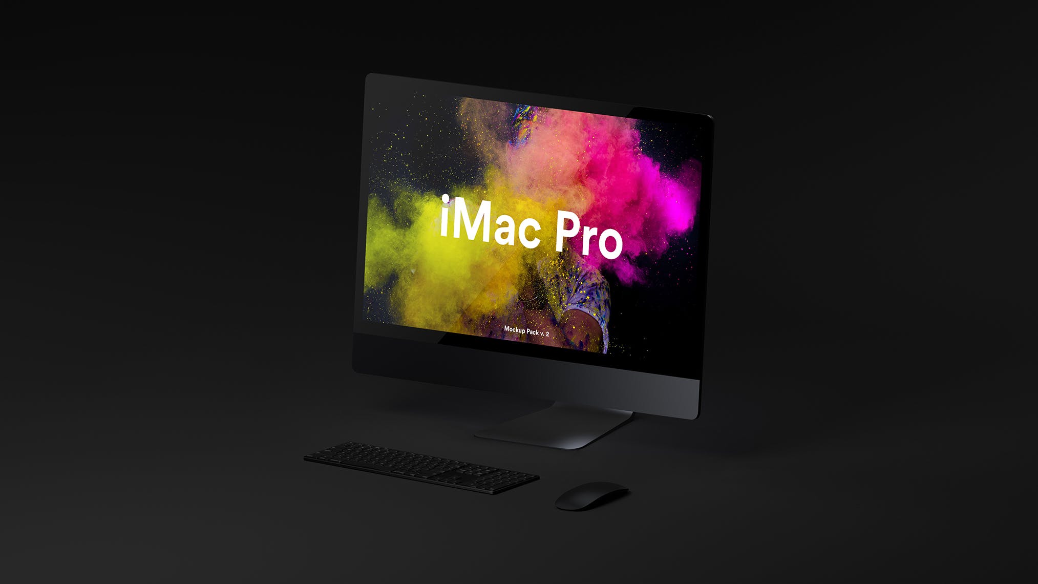 酷黑背景iMac Pro一体机电脑样机模板 Dark iMac Pro Mockup插图(12)