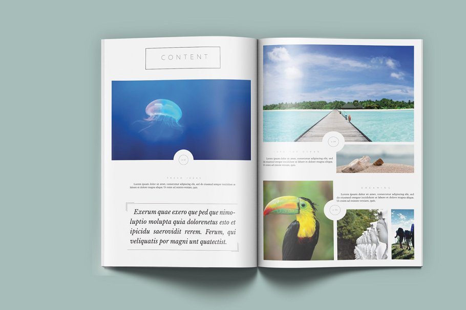 创意黑白旅行杂志画册模板 Creative Black &White Brochure插图(1)
