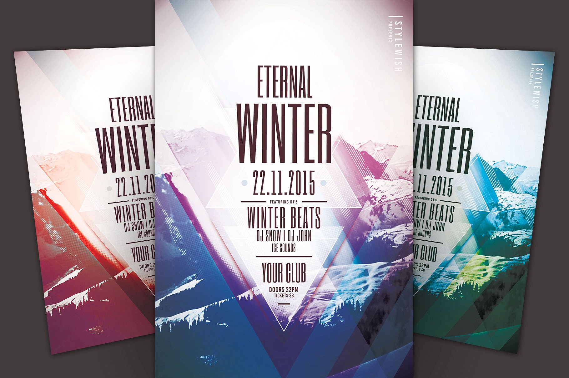 永恒冬季主题传单海报模板 Eternal Winter Flyer Template插图