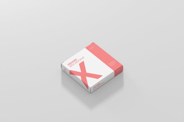 方形超薄尺寸包装盒子样机 Box Mockup – Square Slim Size插图(4)