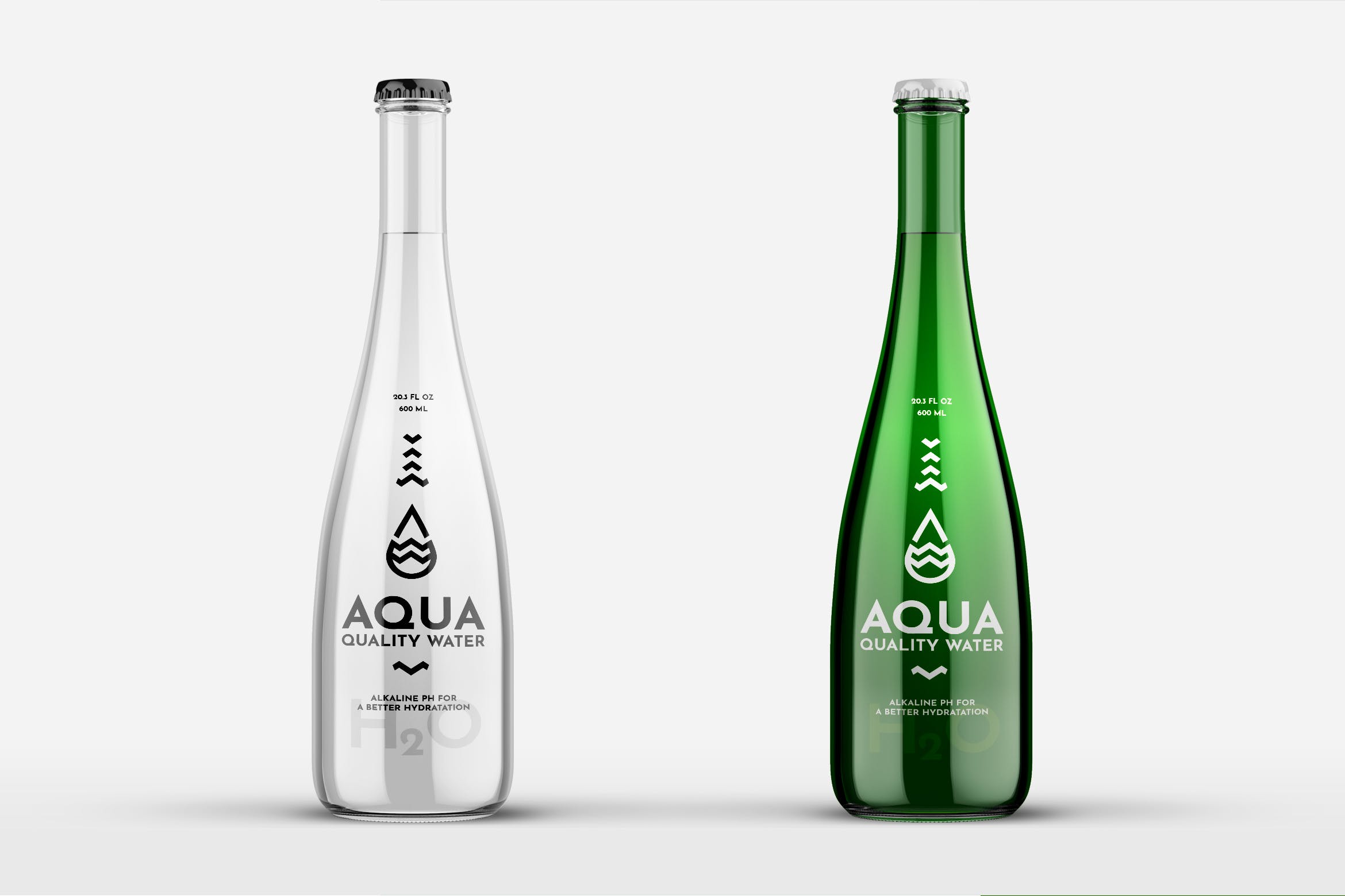 创意纯净水矿泉水瓶外观设计样机模板 Water Glass Bottle Mock-Up插图