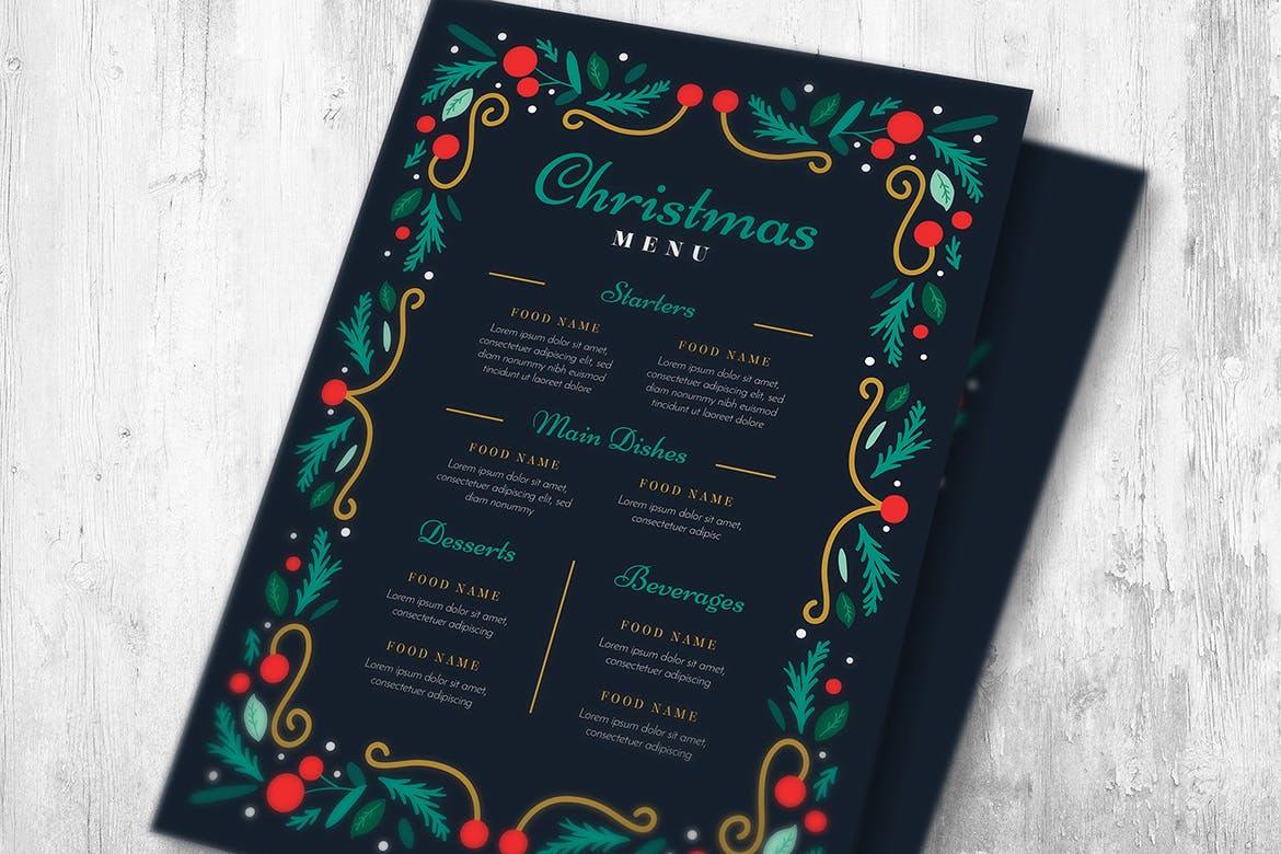 圣诞节主题餐厅菜单设计模板 Special Christmas Menu插图(3)