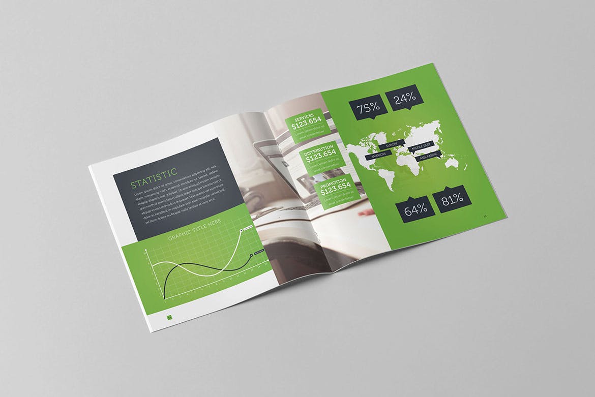方形公司简介/业务介绍画册排版设计模板 Corporate Business Square Brochure插图(8)