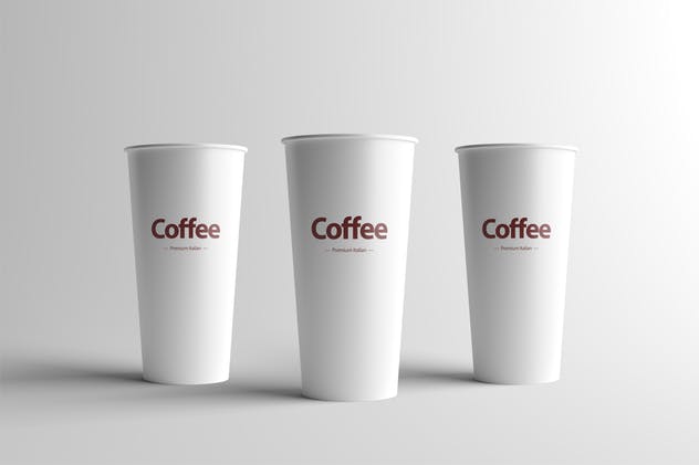 咖啡超大杯包装设计模板 Paper Coffee Cup Mock-Up – Large插图(7)