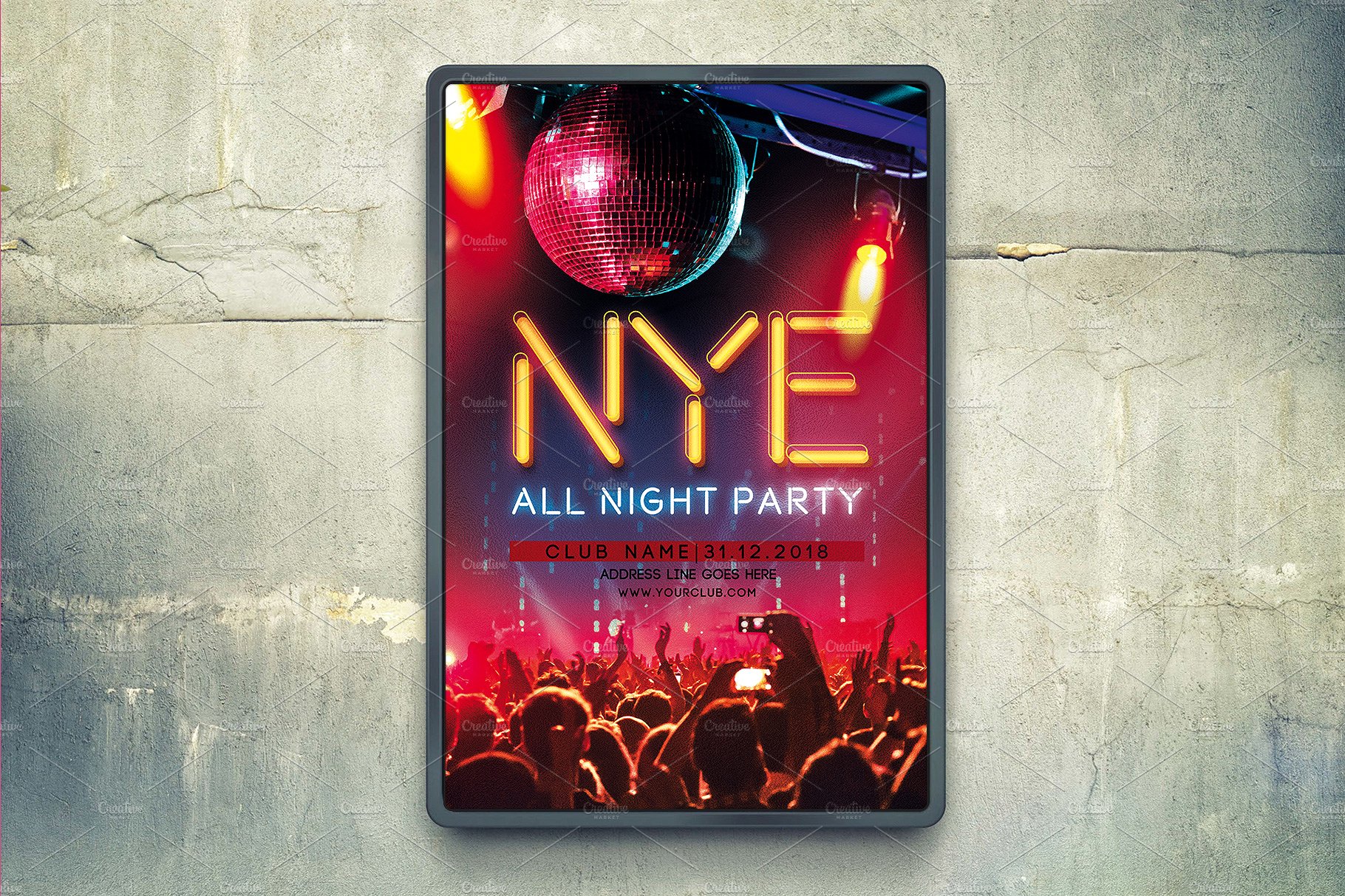 新年前夜倒计时派对海报模板 New Year Eve Party Flyer [psd]插图(3)