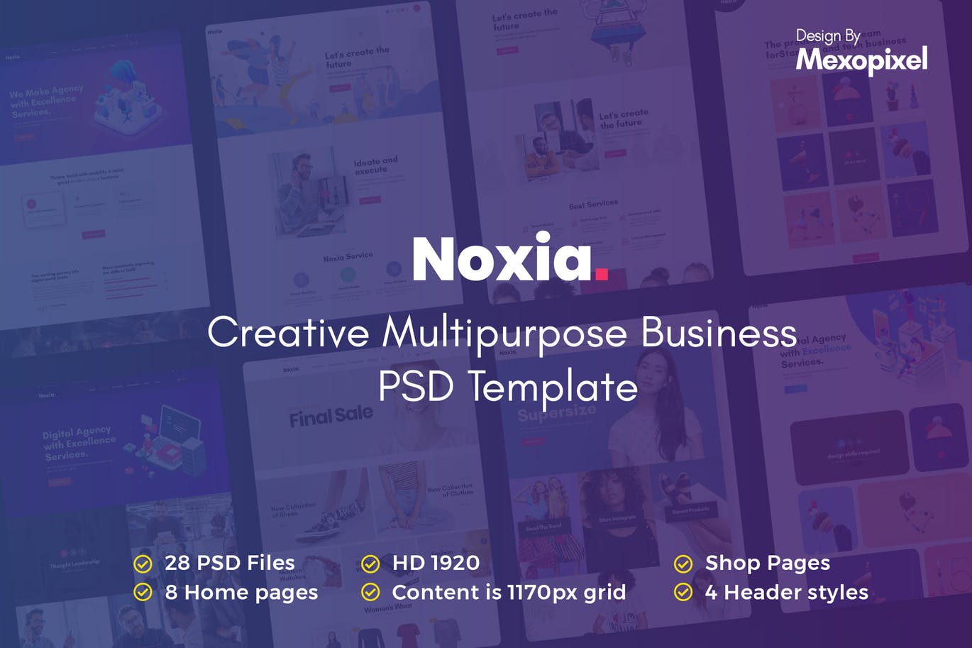 创意多行业适用企业官网设计模板合集 Noxia – Creative Multipurpose Business Template插图