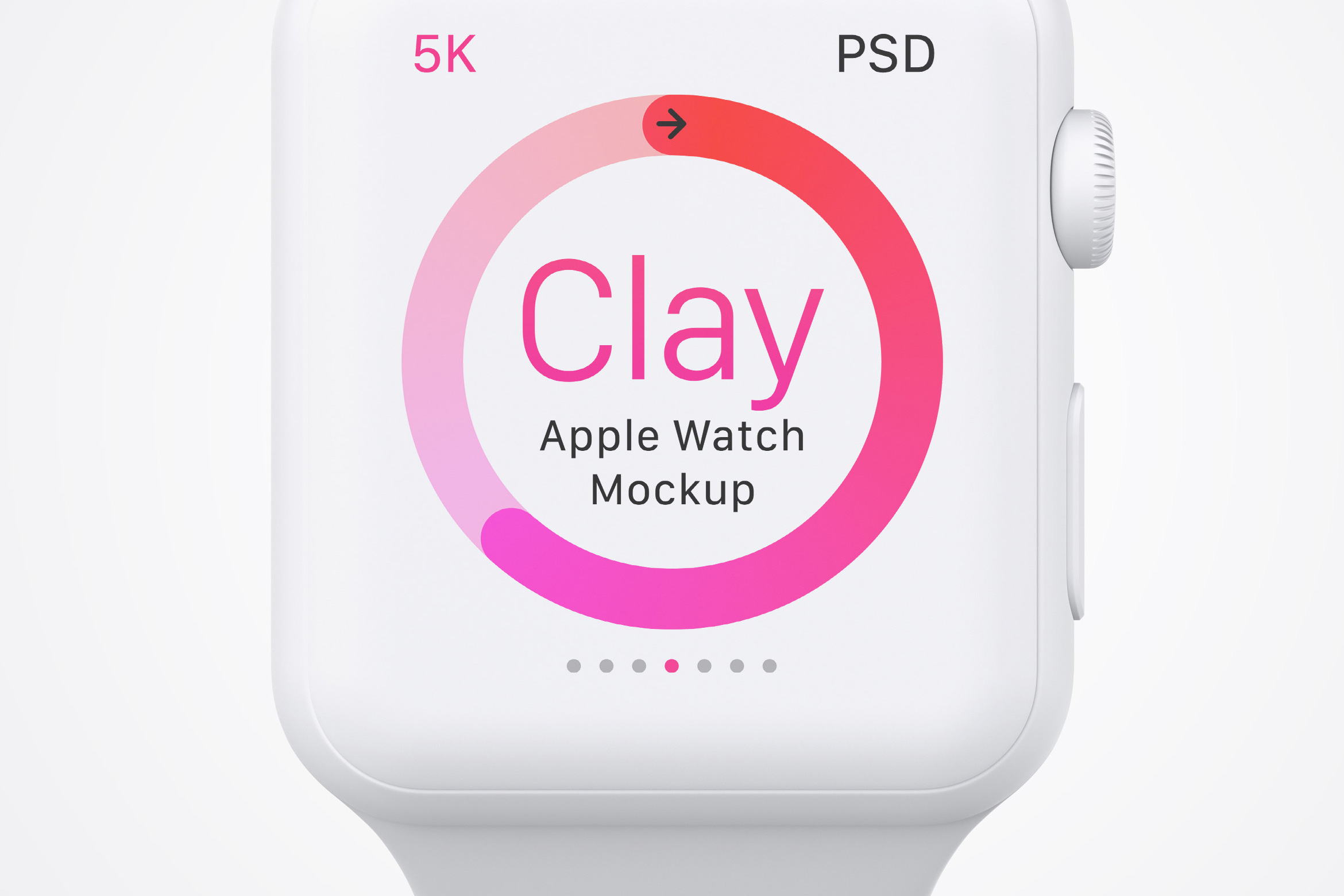 Apple Watch手表屏幕界面设计效果图样机04 Clay Apple Watch Mockup 04插图(1)