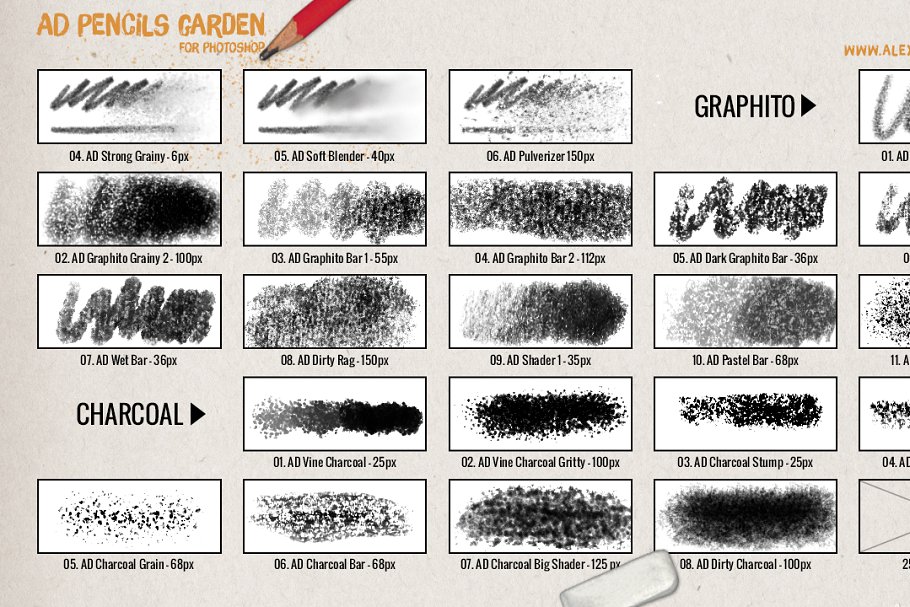 超级ps铅笔笔刷大合集 The Pencils Garden插图(5)