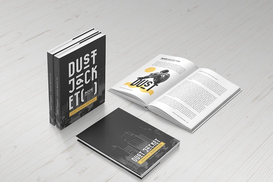 包书皮版本图书样机 Dust Jacket Edition / Book Mock-Up插图(9)