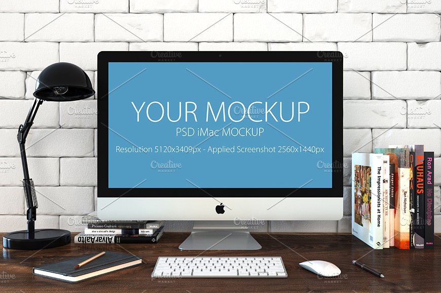 5K高清分辨率 iMac 苹果一体机样机 iMac mockup – 5k (Loft)插图(1)