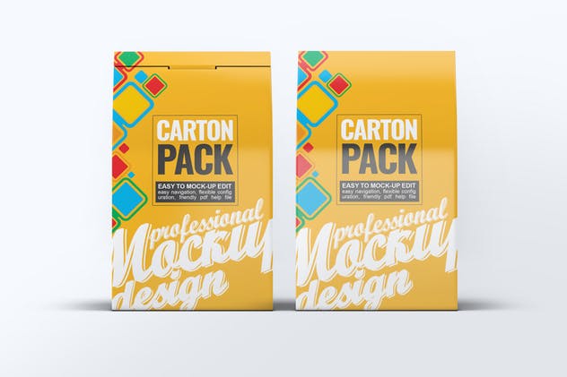 食品包装纸盒样机设计模板 Carton Box Pack Mock-Up插图(7)
