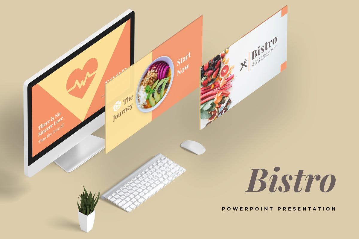 美食餐饮品牌演示PPT幻灯片模板 Bistro Restaurant Powerpoint Presentation插图