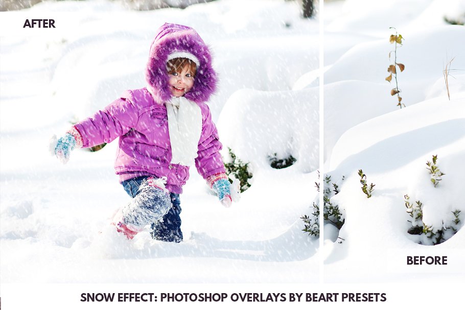 飘雪雪景效果叠层PS笔刷 Snow Photoshop Actions Brush Overlay插图(3)