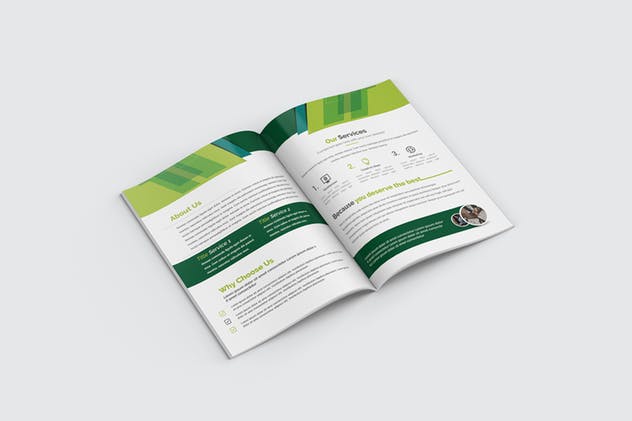 双折页企业宣传传单设计EPS模板 Bifold Brochure插图(1)