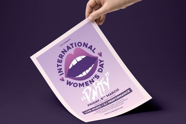 国际妇女节纪念日活动传单PSD模板 International Women’s Day Flyer插图(1)