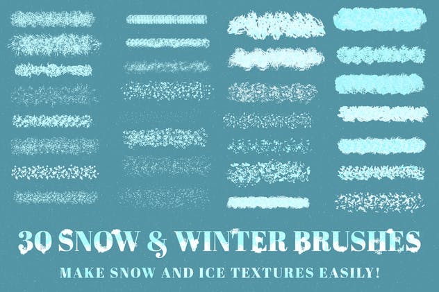 冬天雪景数码绘画AI画笔笔刷 Snow and Winter Brushes for Adobe Illustrator插图(5)