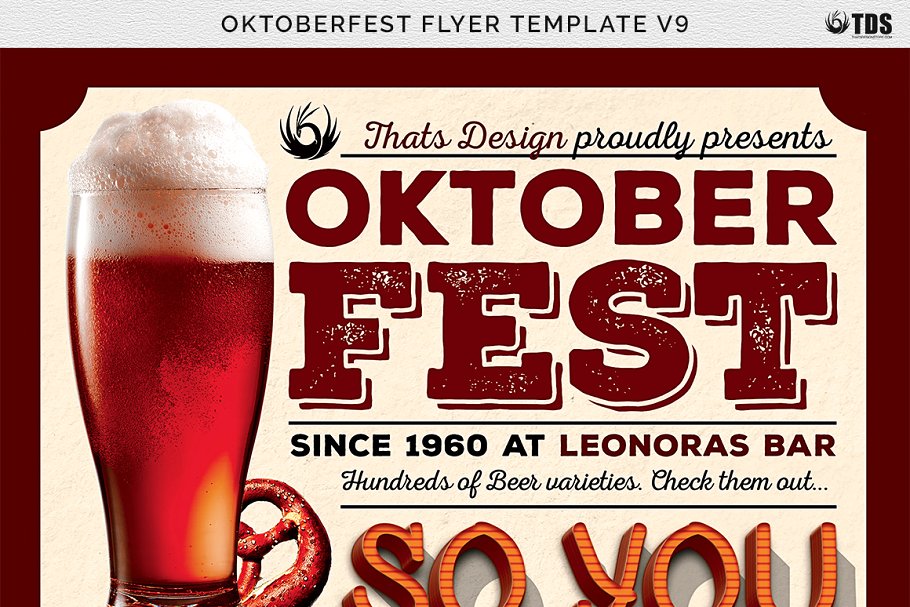 德国慕尼黑啤酒节PSD宣传传单模板V9 Oktoberfest Flyer PSD V9插图(6)