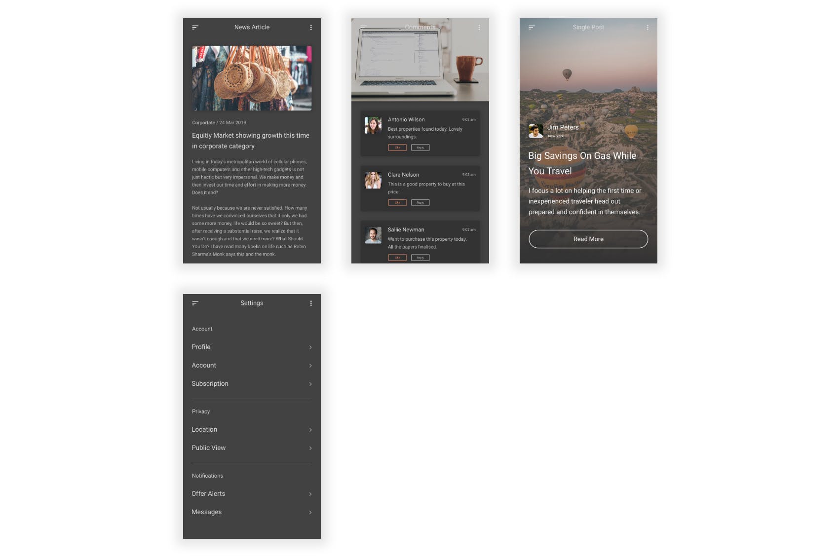 新闻资讯类APP应用UI设计套件PSD模板 Sandesh – News & Events Photoshop UI Kit插图(11)