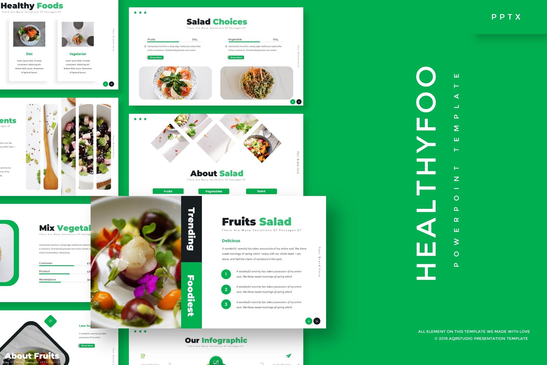健康饮食主题PPT幻灯片设计模板 Healthyfoo – Powerpoint Template插图